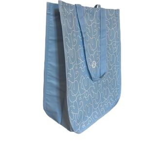 Lululemon shopping tote bag blue white Large